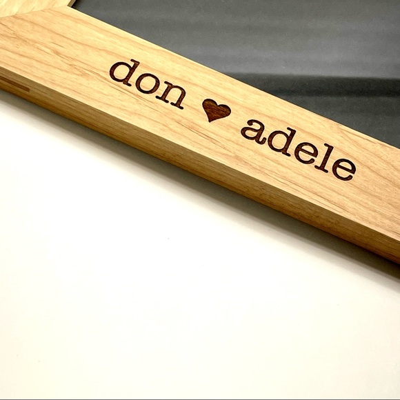 5”x7” Photo Picture Wood Decor Frame W/Stand-I Love Us Don Loves Adele Engraved - Picture 4 of 17